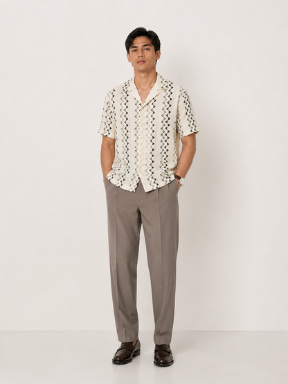 Sand Wave Textured Knit Polo