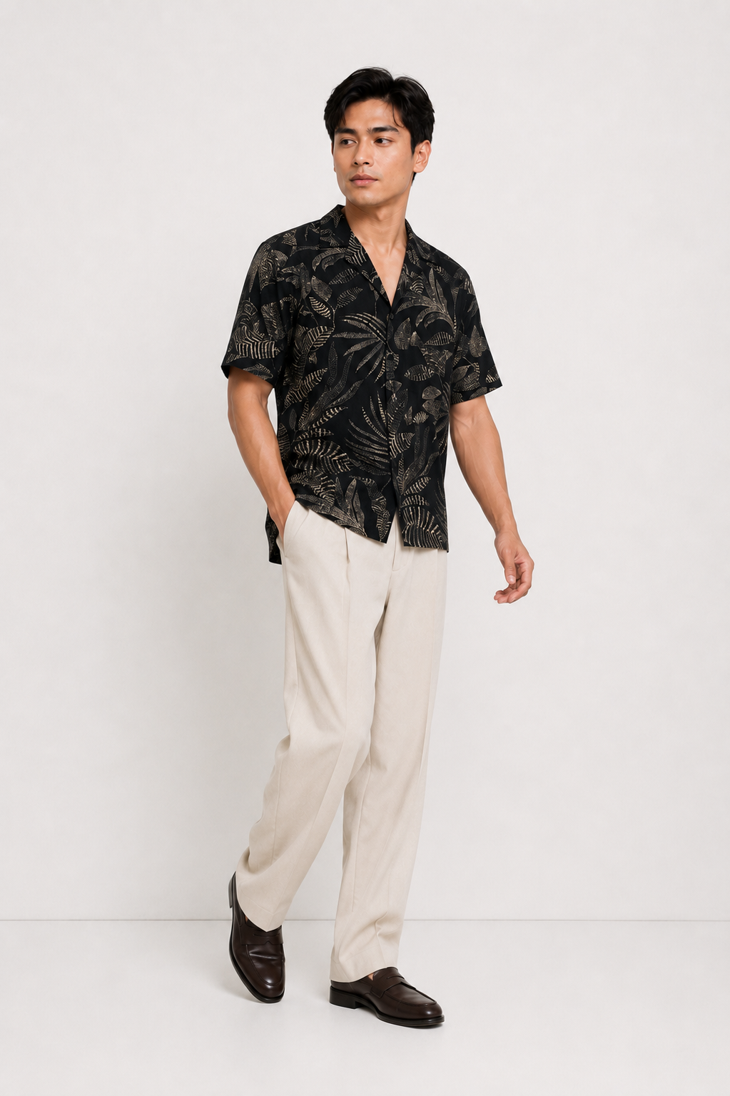Midnight Palm Resort Shirt Slimfit