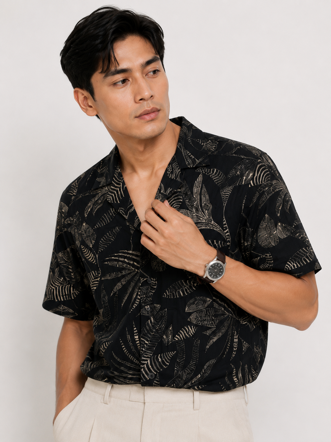 Midnight Palm Resort Shirt Slimfit