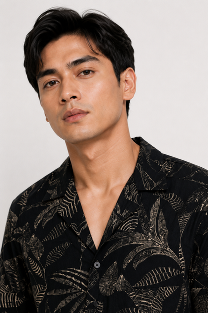 Midnight Palm Resort Shirt Slimfit