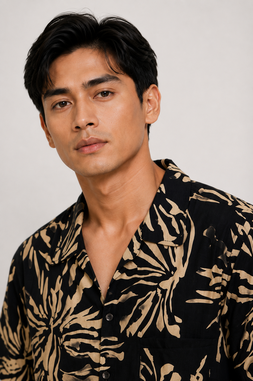 Midnight Tropical Brush Resort Shirt