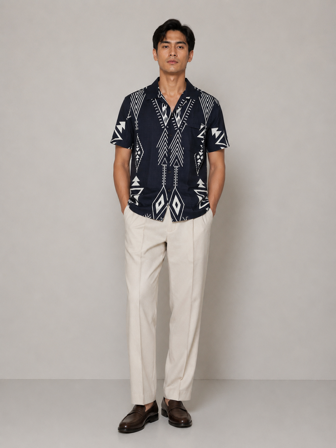 Midnight Tribal Resort Shirt - Slimfit