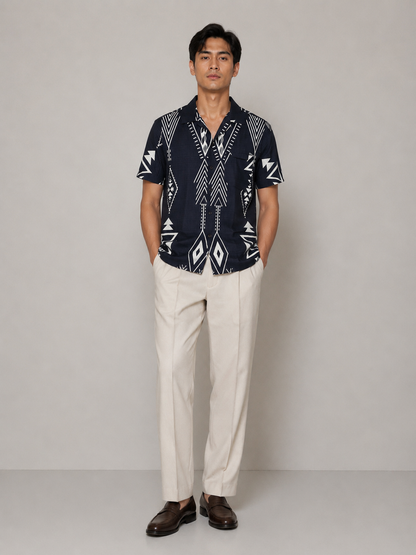 Midnight Tribal Resort Shirt - Slimfit