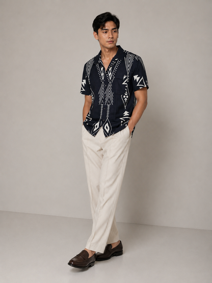 Midnight Tribal Resort Shirt - Slimfit