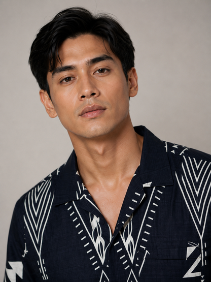 Midnight Tribal Resort Shirt - Slimfit