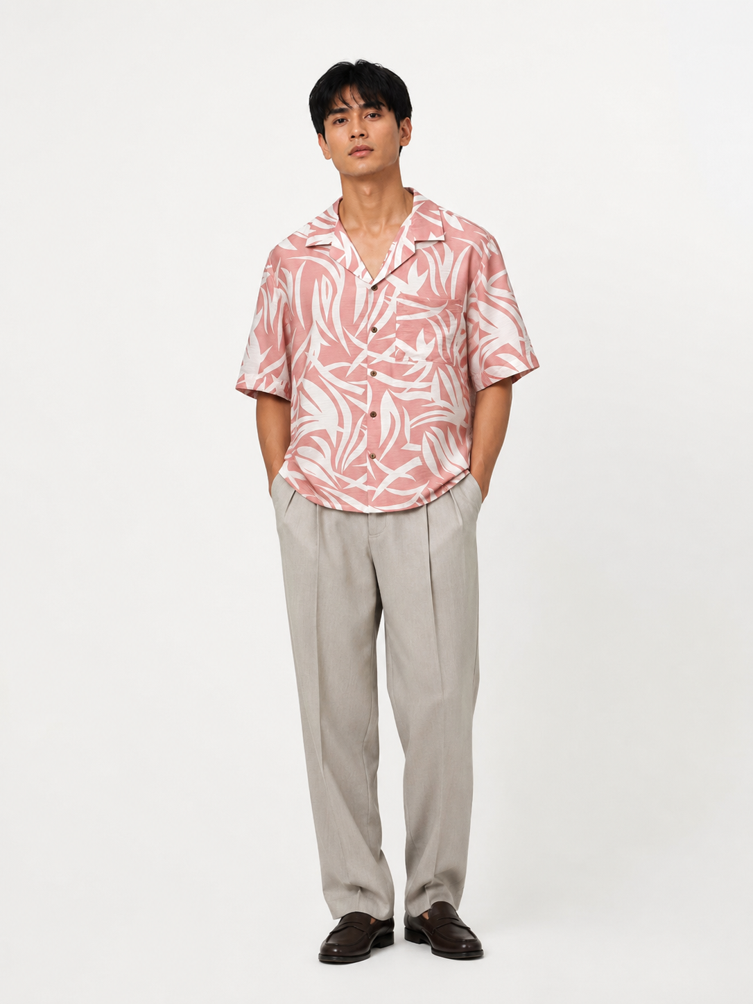 Blush Palm Resort Shirt