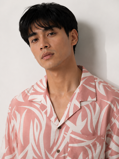 Blush Palm Resort Shirt