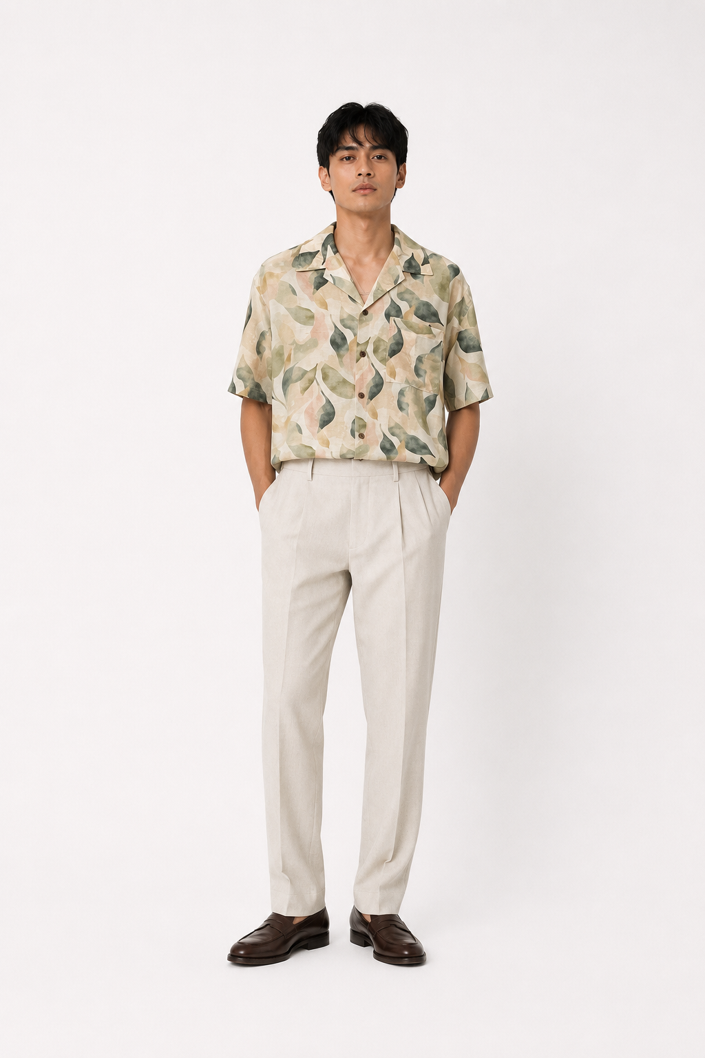 Sage Watercolor Resort Shirt