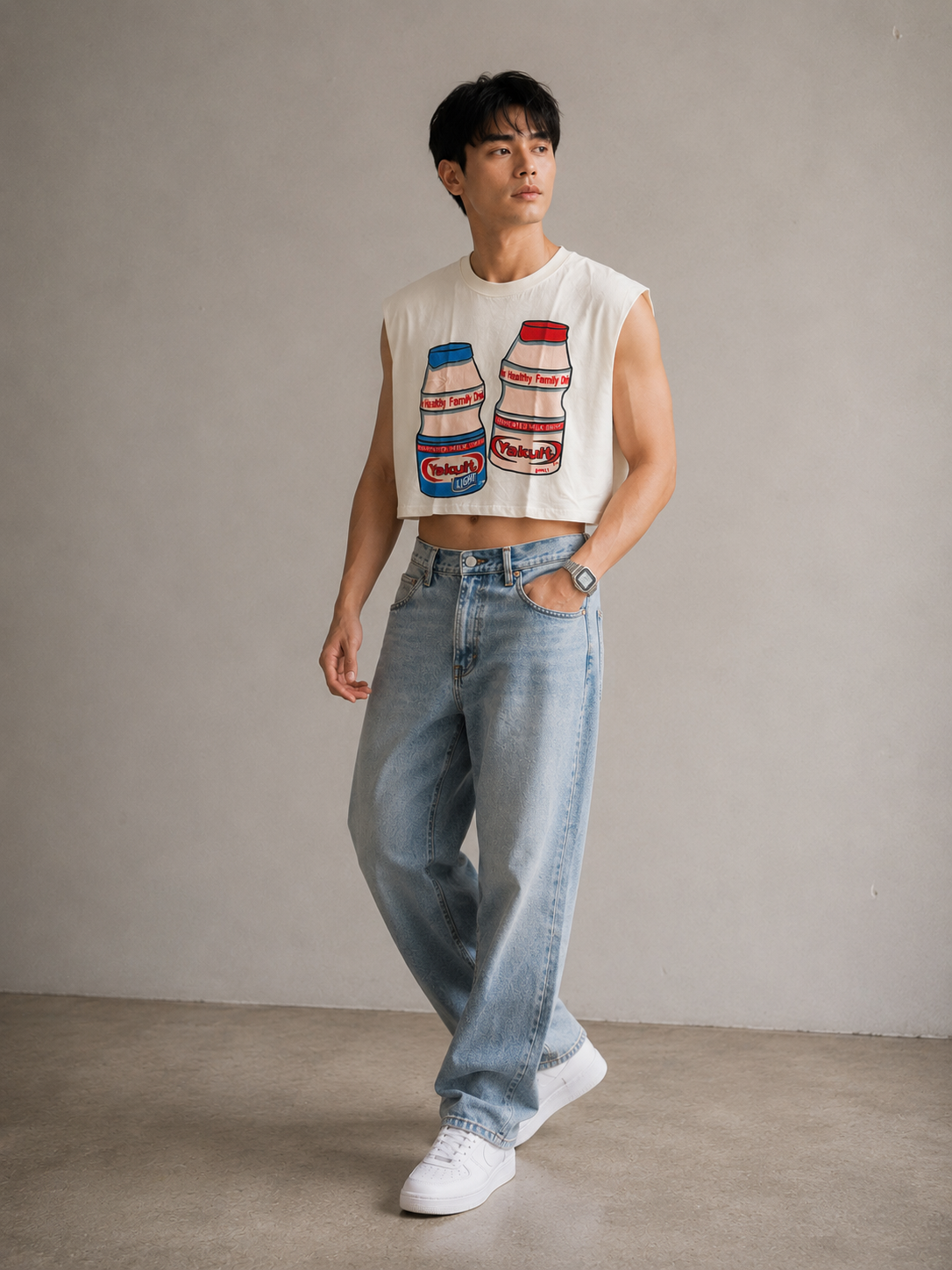 Yakult Cropped Muscle Tee