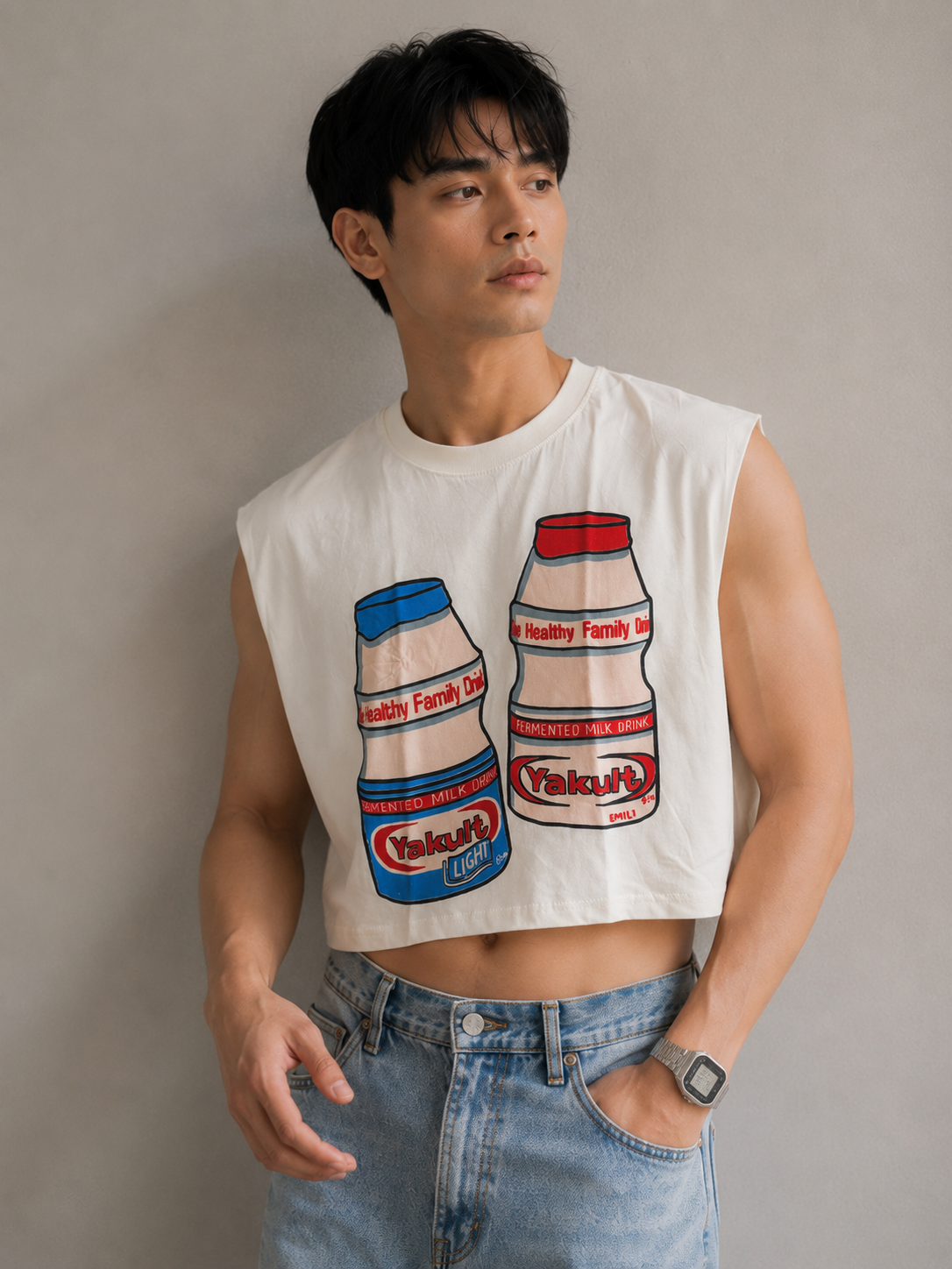 Yakult Cropped Muscle Tee