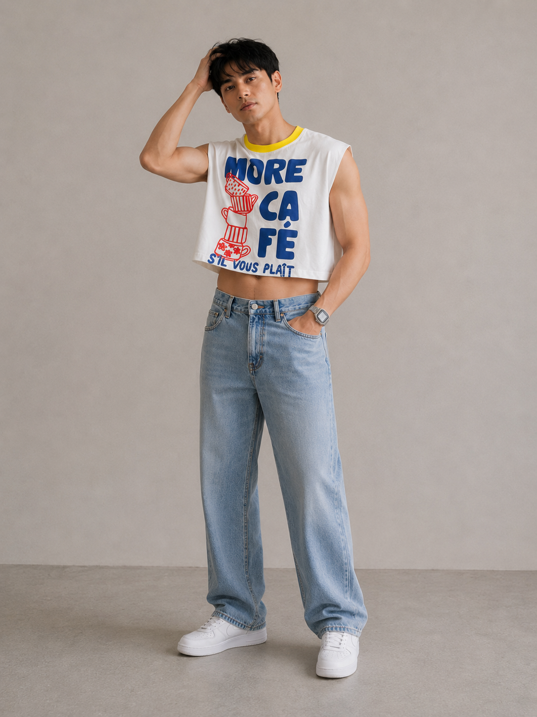 More Café Cropped Muscle Tee