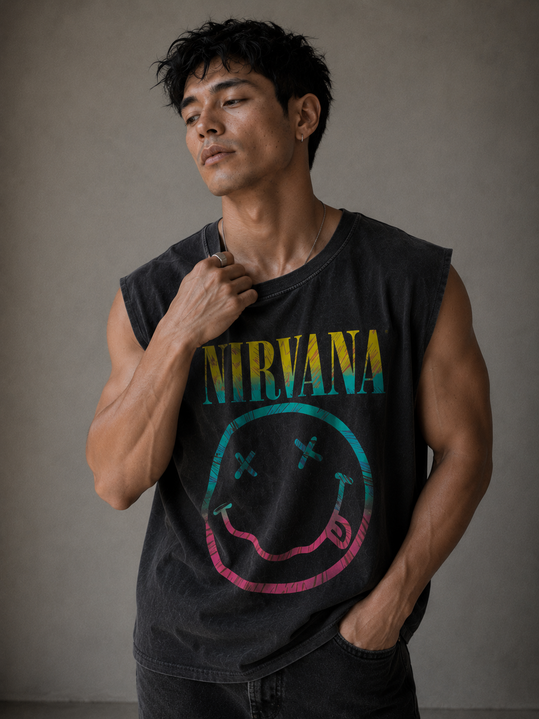 Nirvana Vintage Wash Muscle Tee