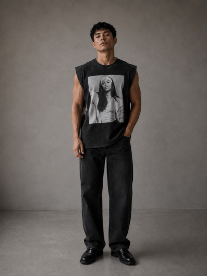 Aaliyah Vintage Wash Muscle Tee