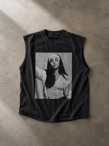 Aaliyah Vintage Wash Muscle Tee