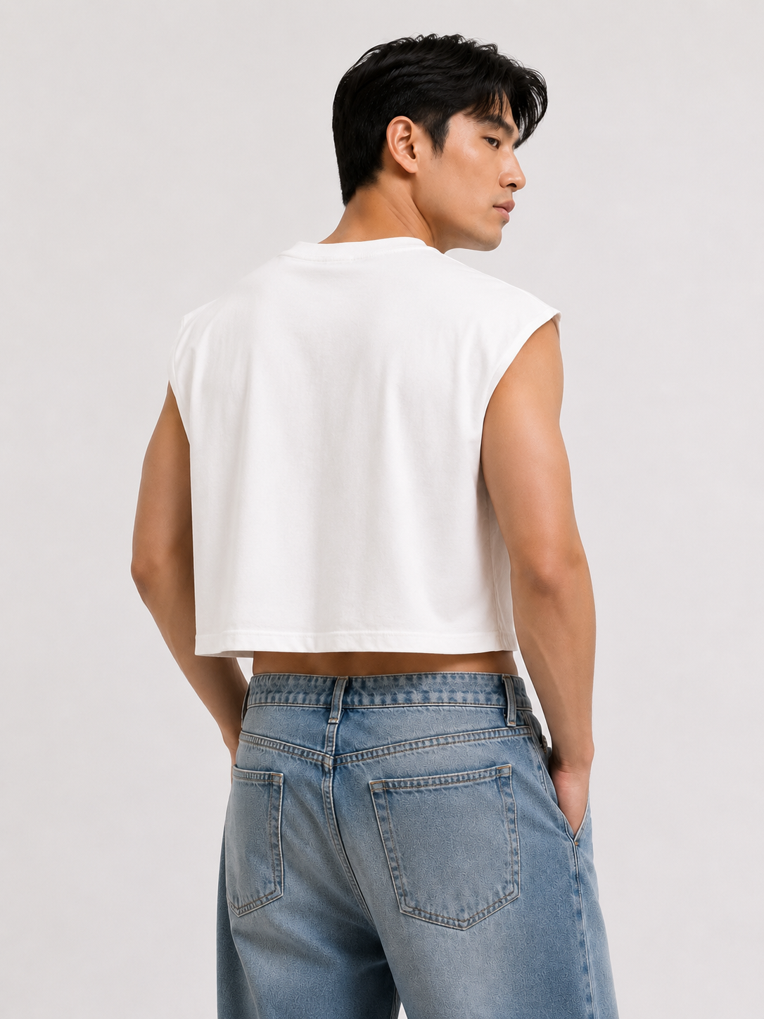 Nirvana White Cropped Muscle Tee