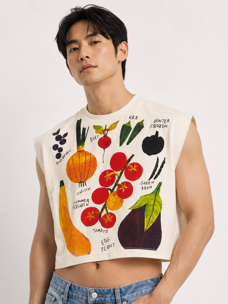 Farmer's Harvest Cropped Muscle Tee