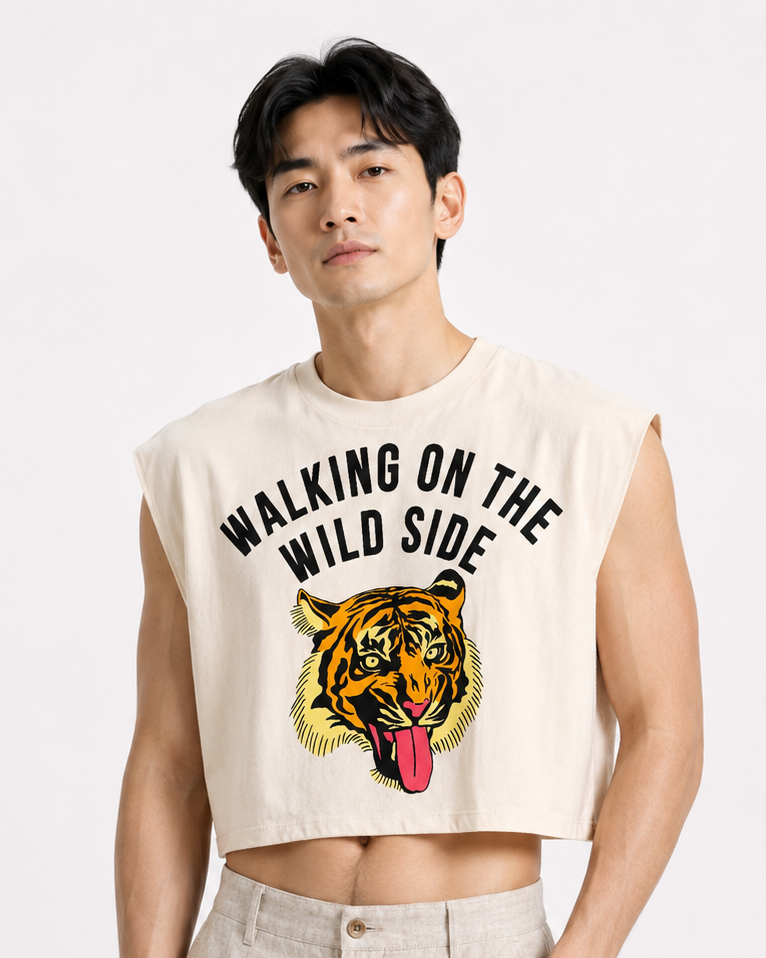 Walking on the Wild Side Cropped Muscle Tee