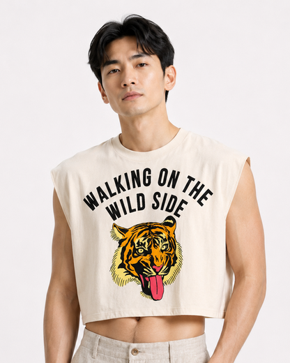 Walking on the Wild Side Cropped Muscle Tee
