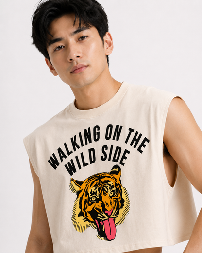 Walking on the Wild Side Cropped Muscle Tee