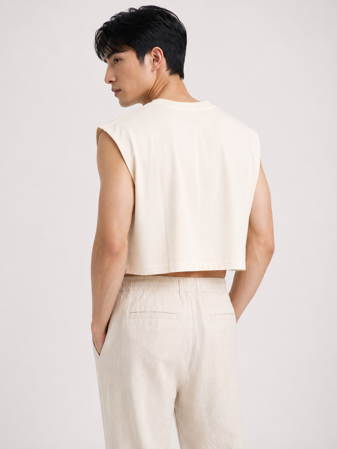 Eye of the Tiger White Cropped Muscle Tee