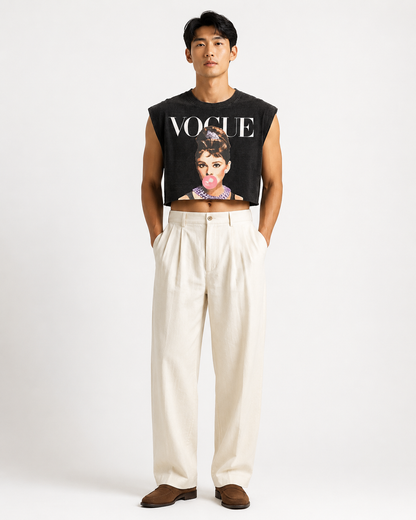 Vogue Bubblegum Cropped Muscle Tee