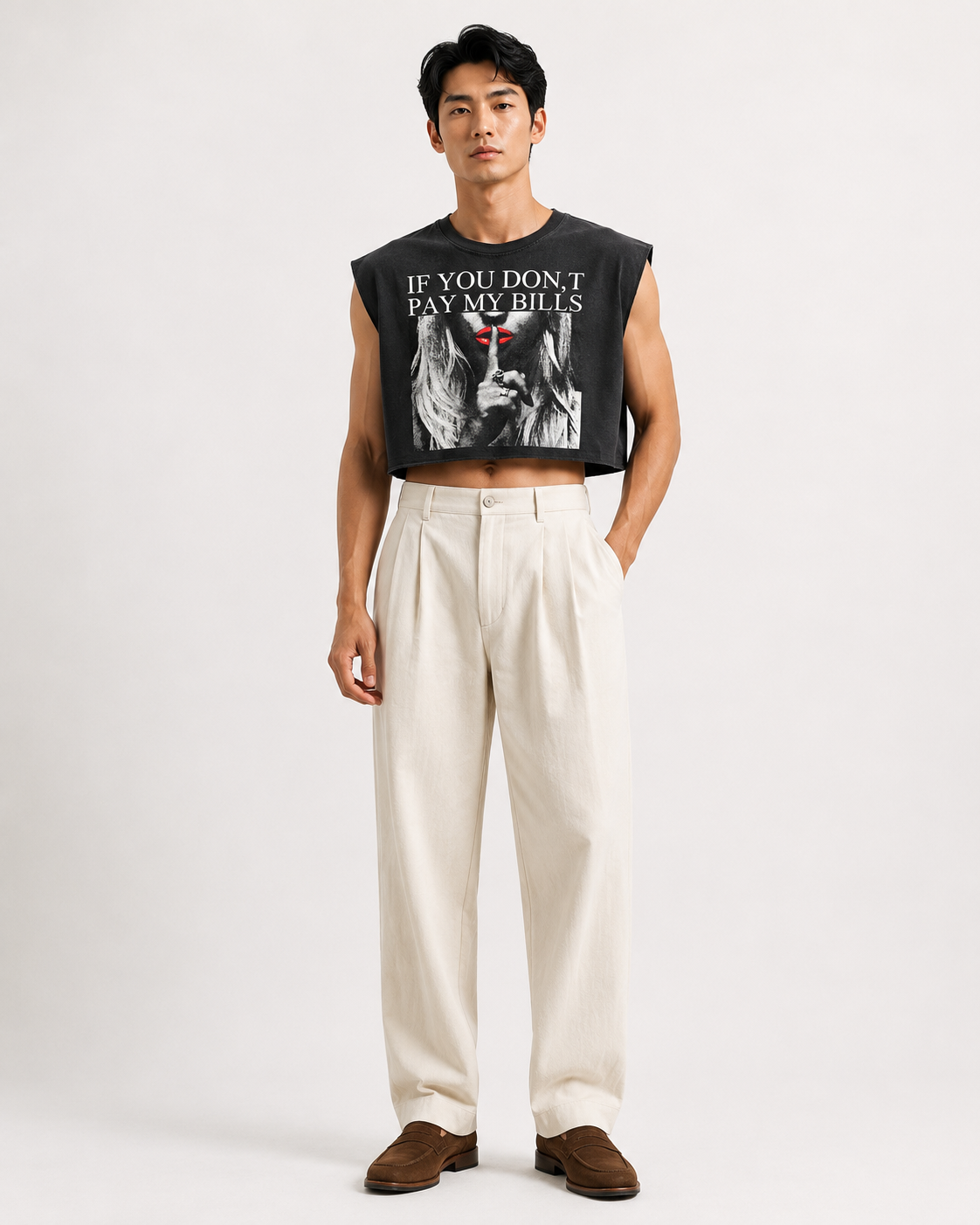 If You Don't Pay My Bills Cropped Muscle Tee