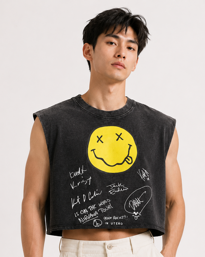 Nirvana Signature Cropped Muscle Tee