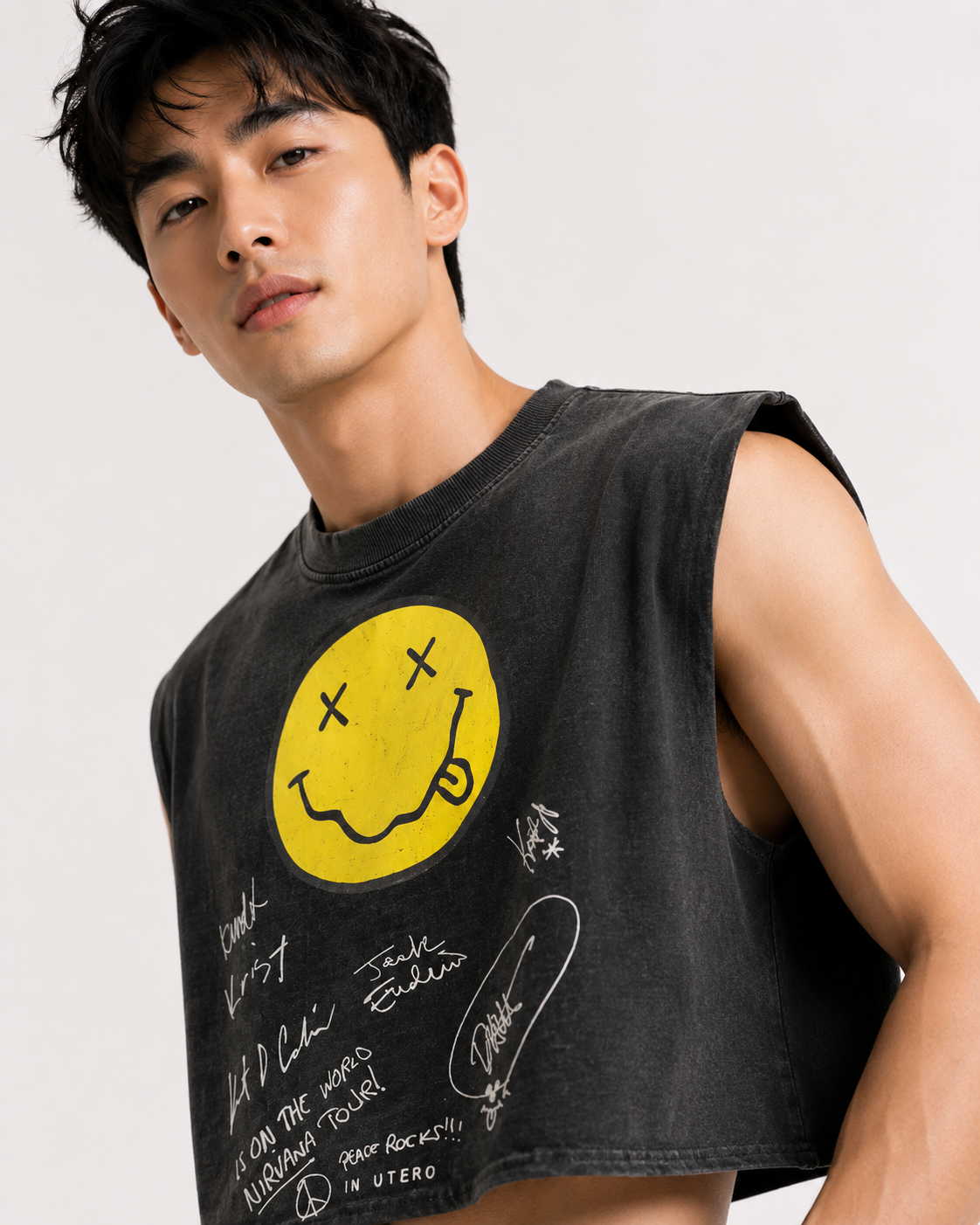 Nirvana Signature Cropped Muscle Tee