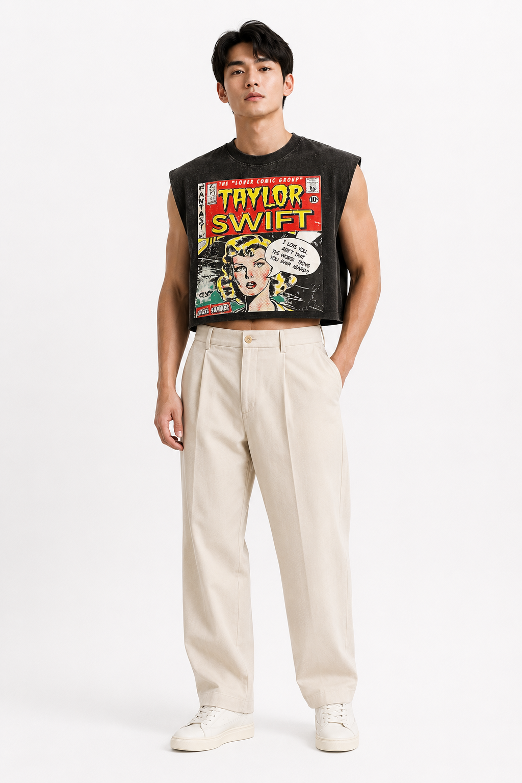 Taylor Swift Comic Cover Cropped Muscle Tee