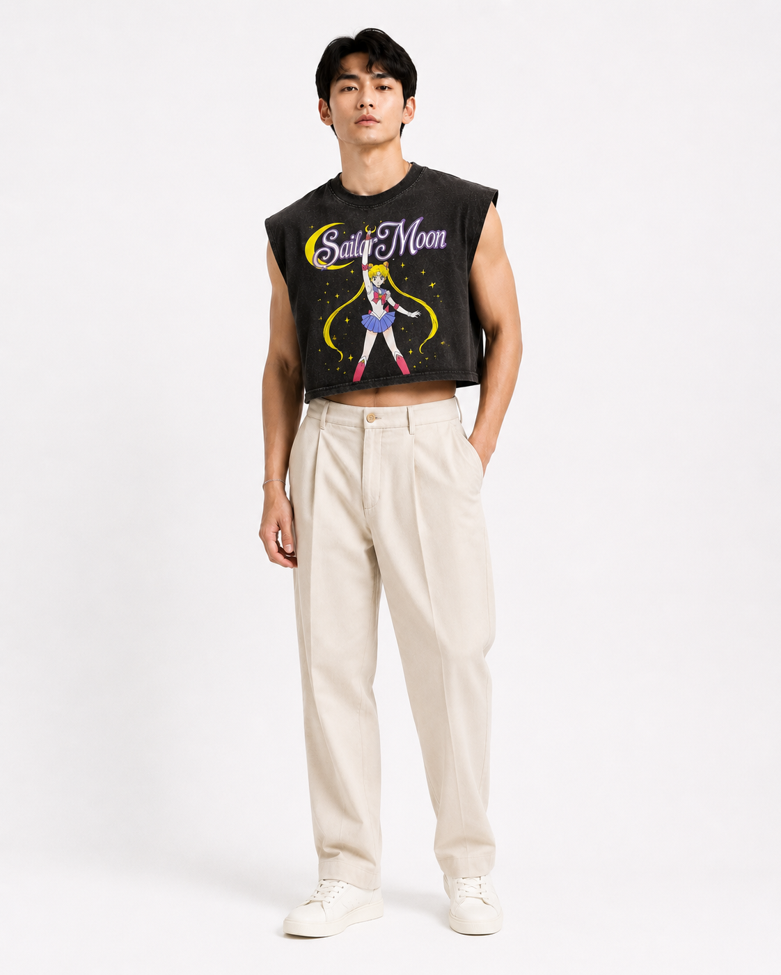 Sailor Moon Cropped Muscle Tee