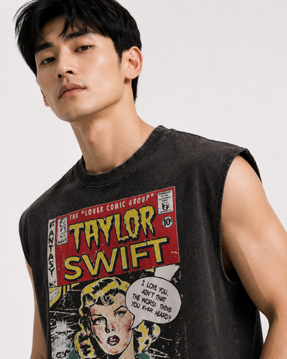 Taylor Swift Comic Cover Cropped Muscle Tee