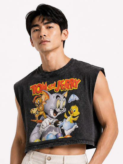 Tom & Jerry Cropped Muscle Tee