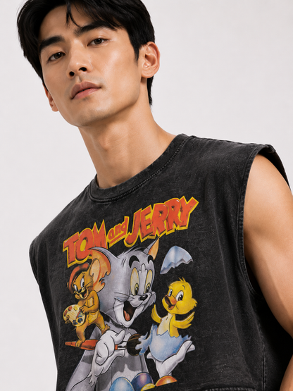 Tom & Jerry Cropped Muscle Tee