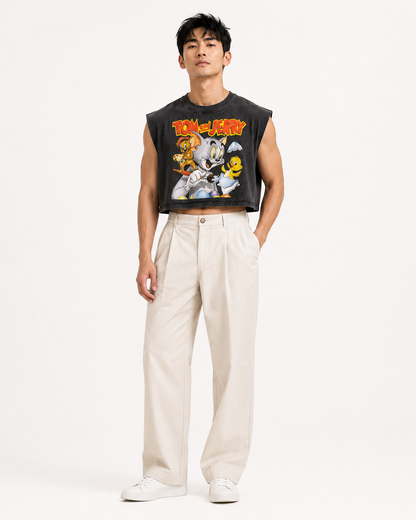 Tom & Jerry Cropped Muscle Tee