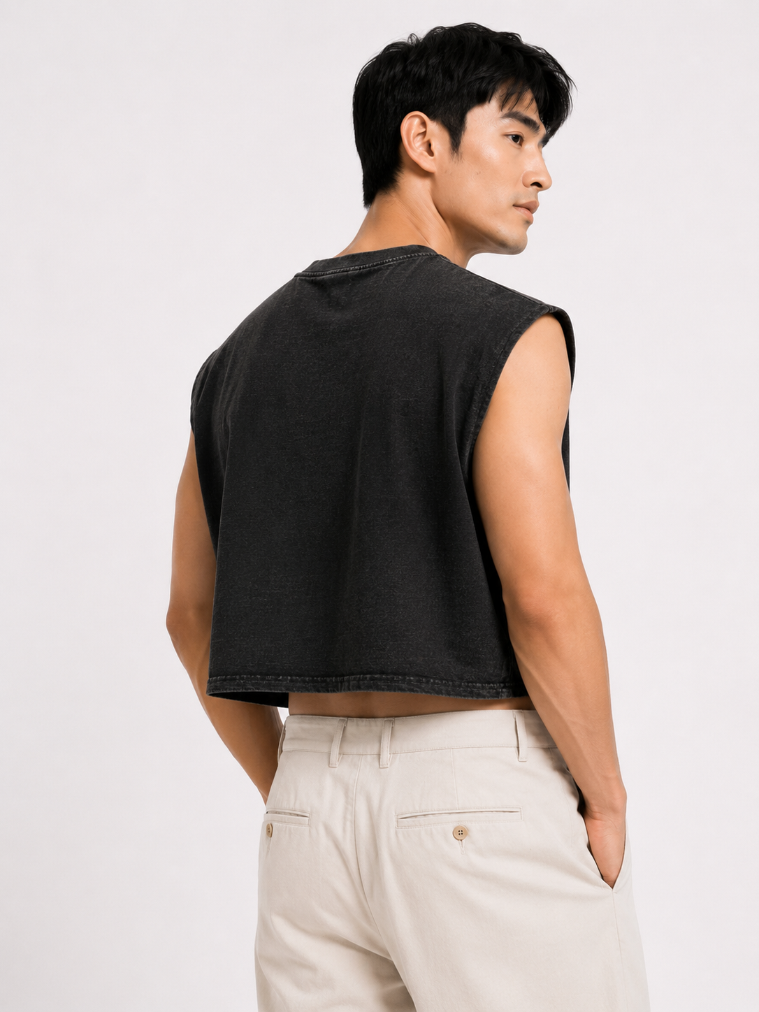 Tom & Jerry Retro Grid Cropped Muscle Tee