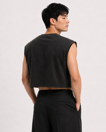Snoopy Color Block Cropped Muscle Tee