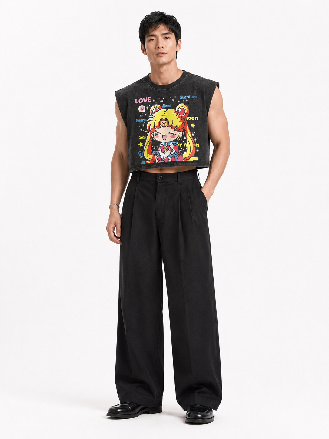 Chibi Sailor Moon Cropped Muscle Tee