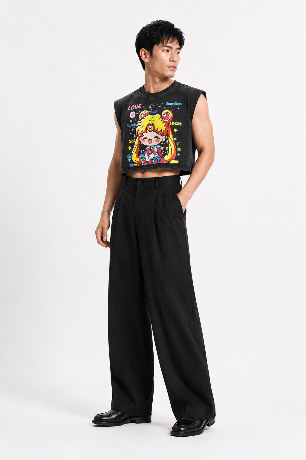 Chibi Sailor Moon Cropped Muscle Tee