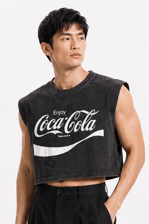 Coca-Cola Vintage Logo Cropped Muscle Tee
