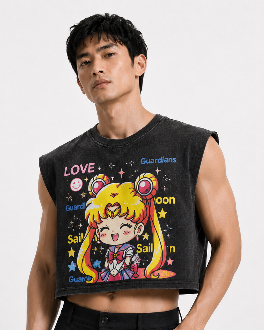 Chibi Sailor Moon Cropped Muscle Tee