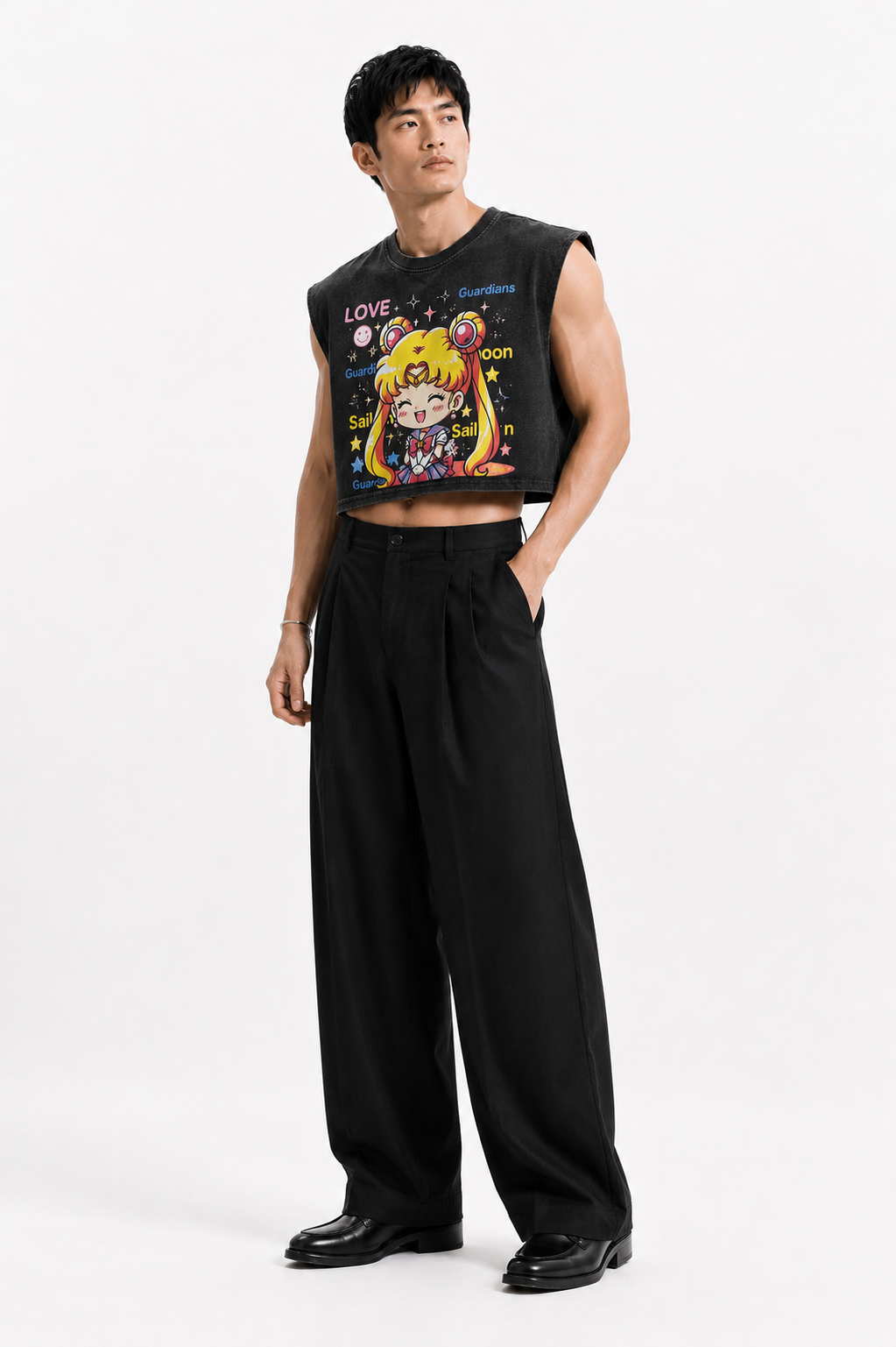 Chibi Sailor Moon Cropped Muscle Tee