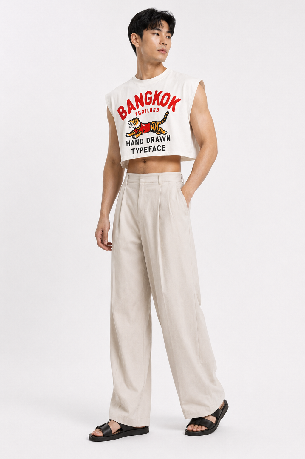 Bangkok Tiger Classic Cropped Muscle Tee