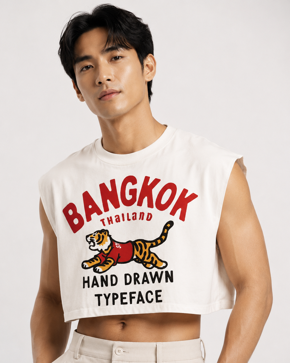Bangkok Tiger Classic Cropped Muscle Tee