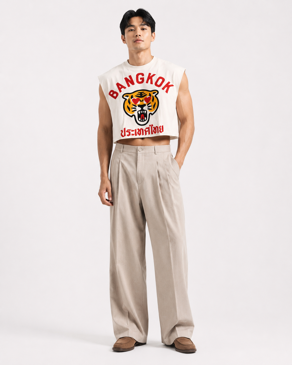 Bangkok Tiger Love Classic Cropped Muscle Tee