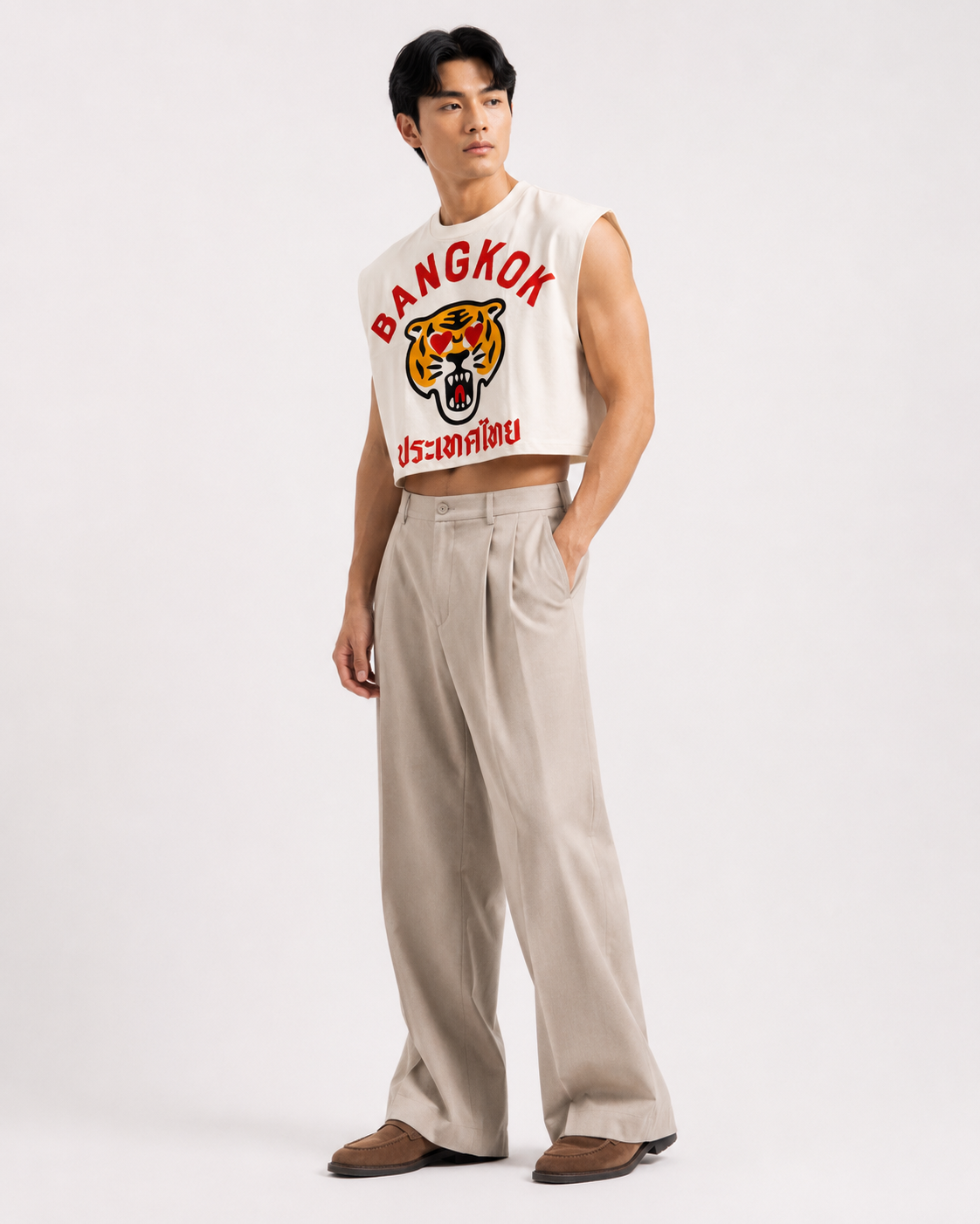 Bangkok Tiger Love Classic Cropped Muscle Tee