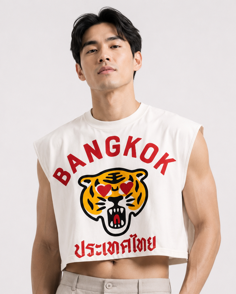 Bangkok Tiger Love Classic Cropped Muscle Tee