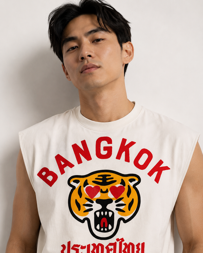 Bangkok Tiger Love Classic Cropped Muscle Tee