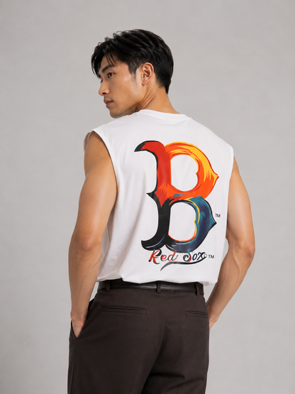 Boston Red Sox White Sleeveless Tee