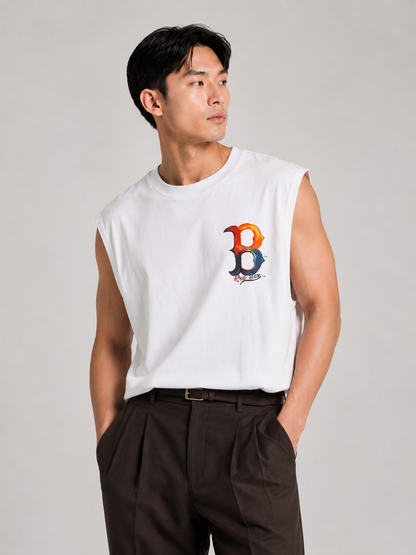 Boston Red Sox White Sleeveless Tee