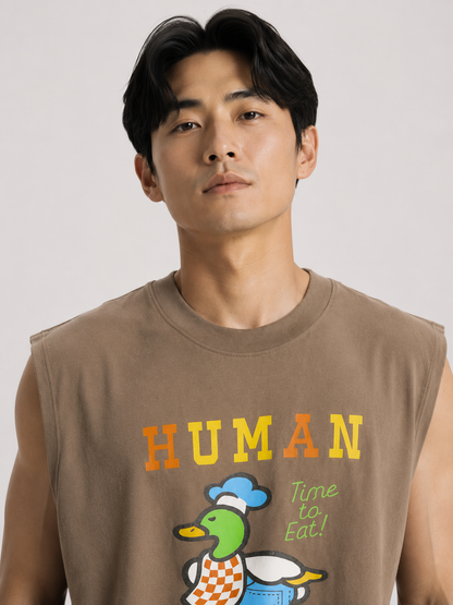 Human Made Duck Taupe Sleeveless Tee
